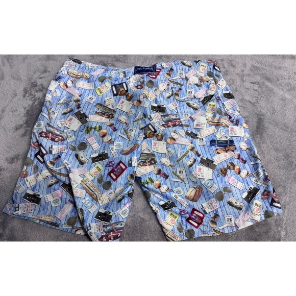 Passport Other - Vintage Michaels Large Swim Trunks Travel Print Passport Camera Yellow Morocco